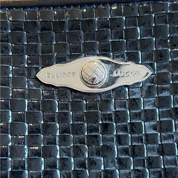 Elliott Lucca Black Leather Woven Handbag - Picture 9 of 9